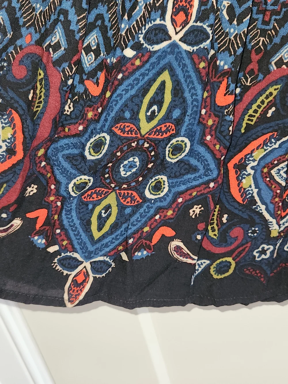 Abercrombie Cold Shoulder Paisley Boho Bell Sleeve Dress M